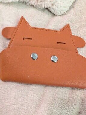 Cute Fox-Shaped Orange Faux Leather Wallet